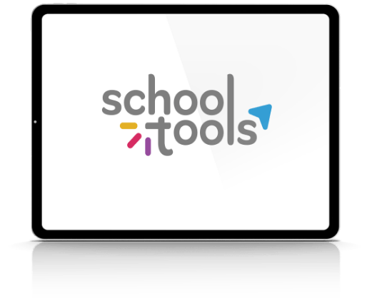 ipad with SchoolTools logo